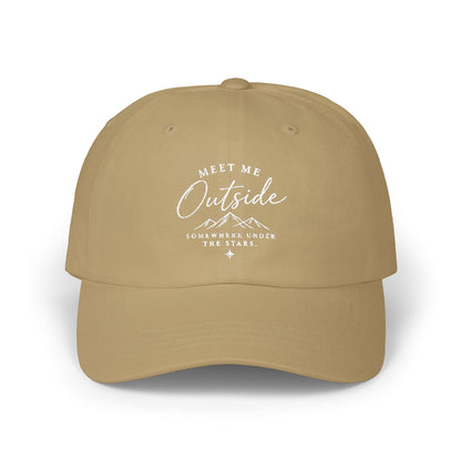 Meet Me Outside Embroidered Dad Cap – Outdoor Adventure Hat