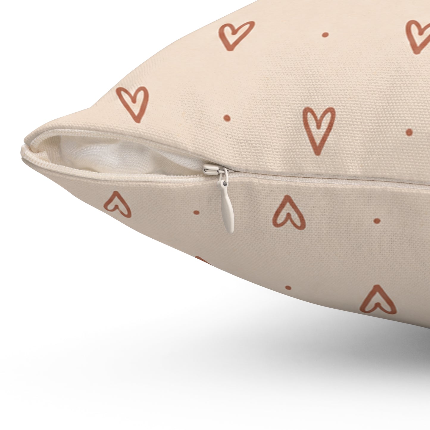 Little Sweet Hearts Pillow - Blush Heart Throw Pillow - Cute Decorative Cushion - Neutral Bedroom Decor