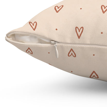 Little Sweet Hearts Pillow - Blush Heart Throw Pillow - Cute Decorative Cushion - Neutral Bedroom Decor