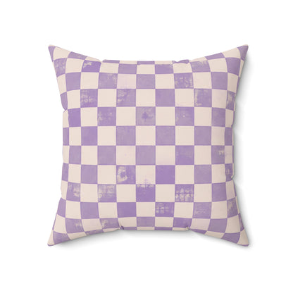 Lavender Check Pillow - Purple Checkerboard Throw Pillow - Pastel Decorative Cushion - Retro Home Decor
