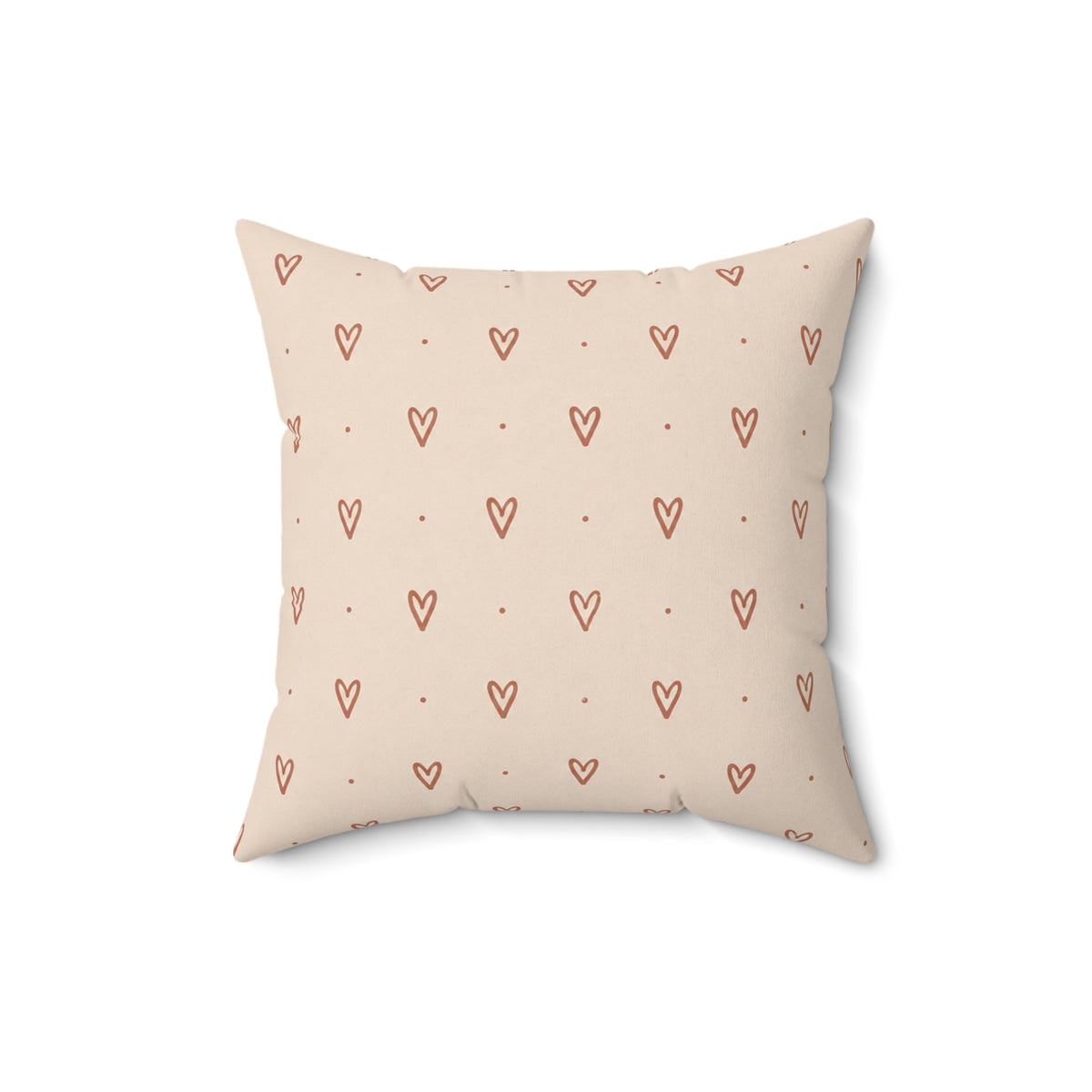 Little Sweet Hearts Pillow - Blush Heart Throw Pillow - Cute Decorative Cushion - Neutral Bedroom Decor