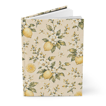 Limonella Garden Hardcover Journal – Lined Lemon Floral Notebook