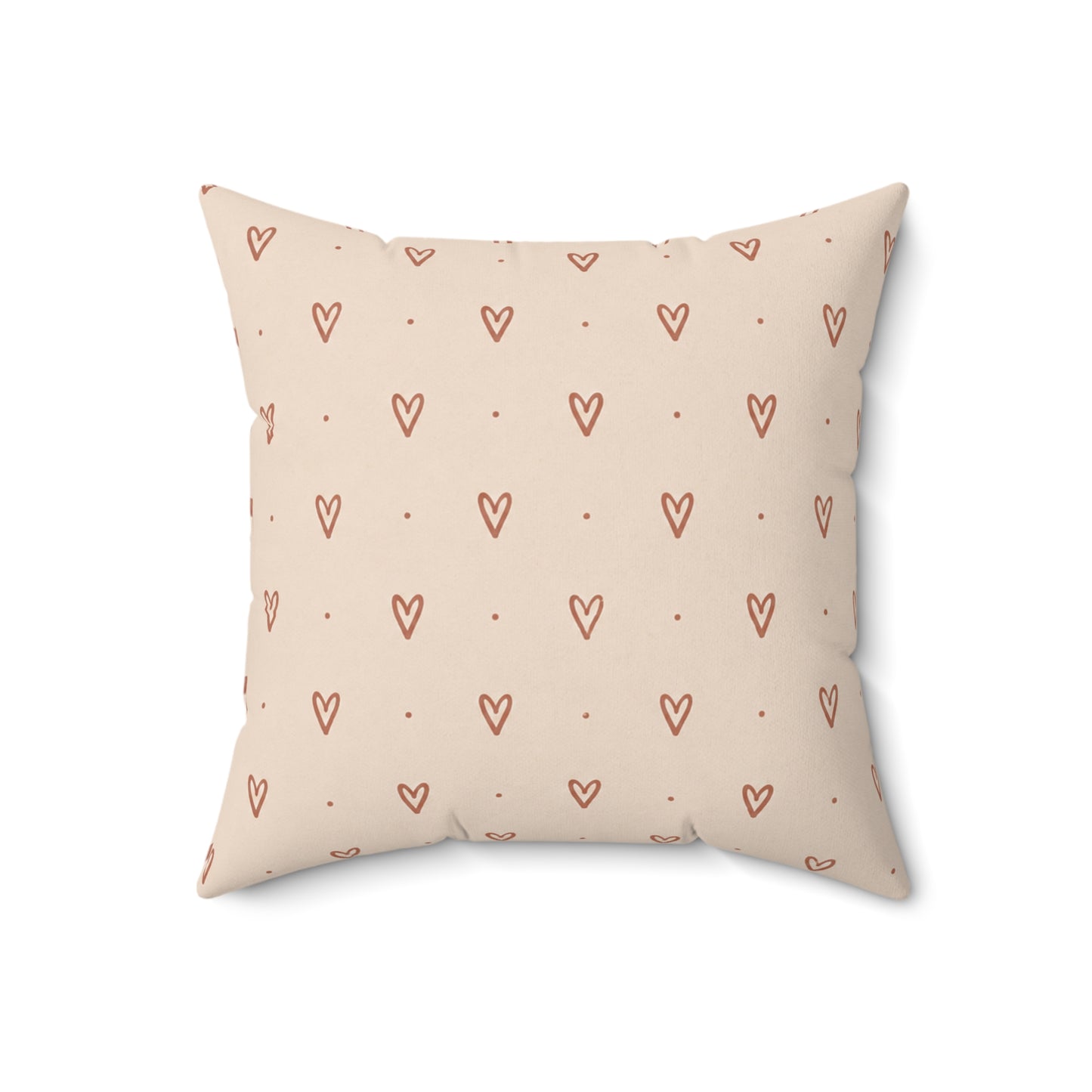Little Sweet Hearts Pillow - Blush Heart Throw Pillow - Cute Decorative Cushion - Neutral Bedroom Decor