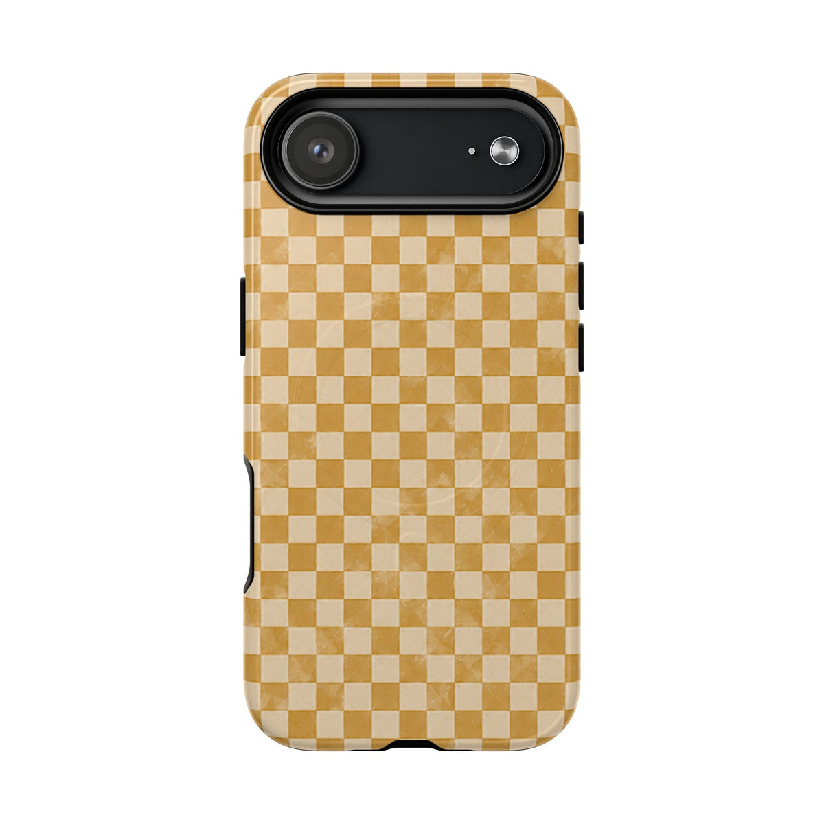 Golden Check Magnetic Protective Phone Case – Tough Dual-Layer Cover