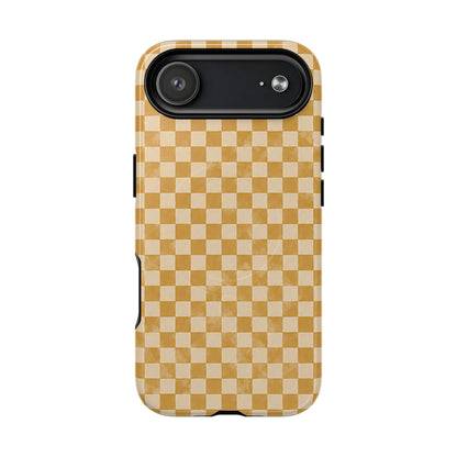 Golden Check Magnetic Protective Phone Case – Tough Dual-Layer Cover