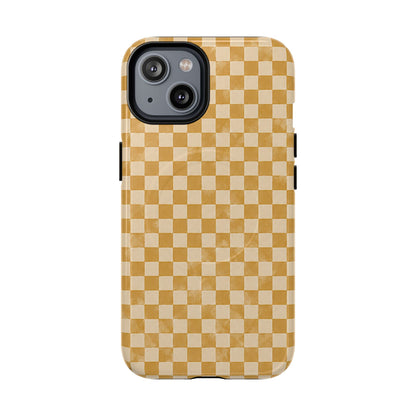 Golden Check Magnetic Protective Phone Case – Tough Dual-Layer Cover