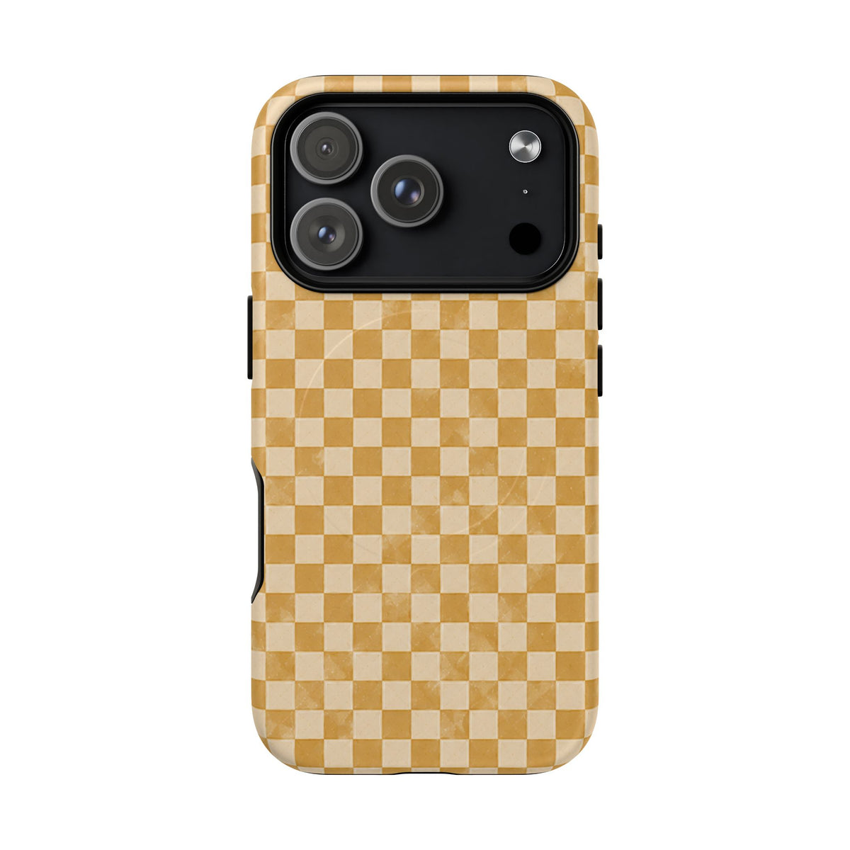 Golden Check Magnetic Protective Phone Case – Tough Dual-Layer Cover