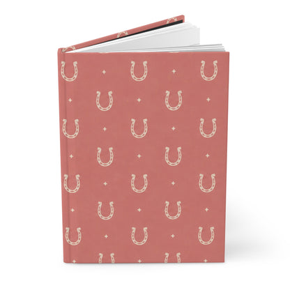 Lucky Blush Hardcover Journal – Lined Horseshoe Notebook