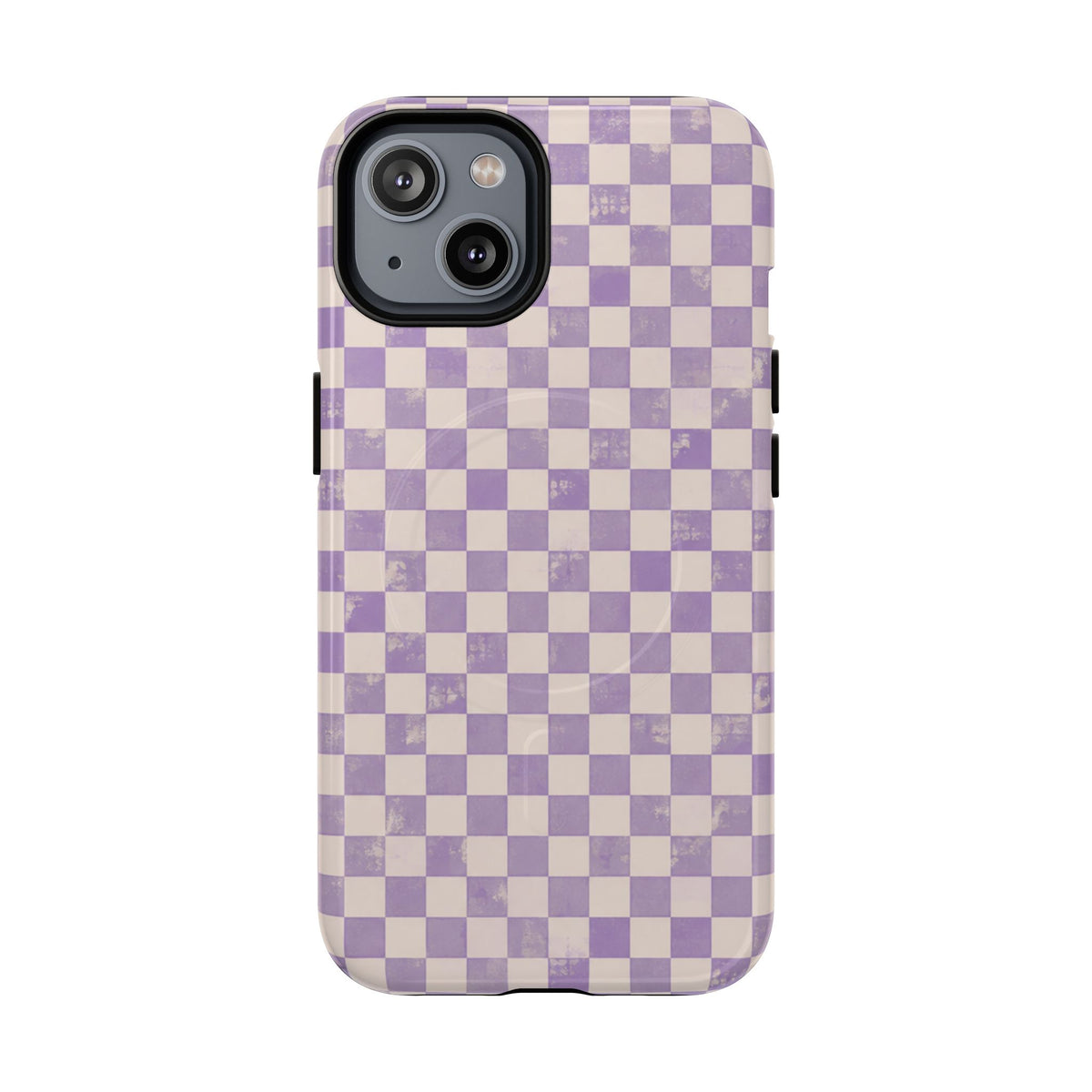 Lavender Check Magnetic Protective Phone Case – Tough Dual-Layer Cover