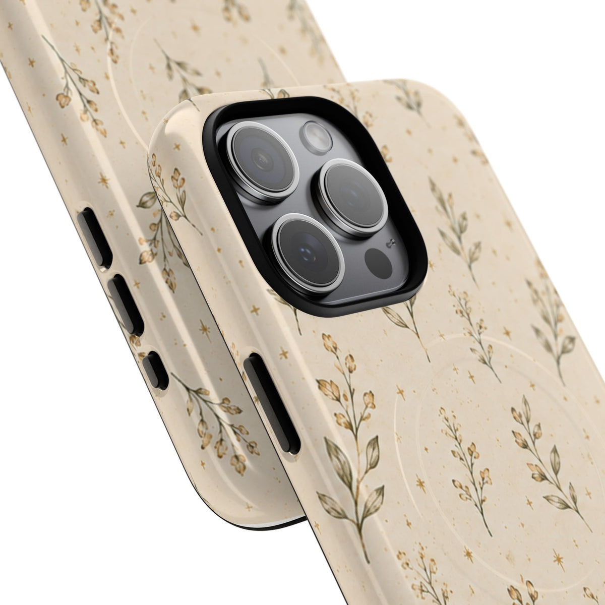 Floral Sprig Magnetic Protective Phone Case – Tough Dual-Layer Cover