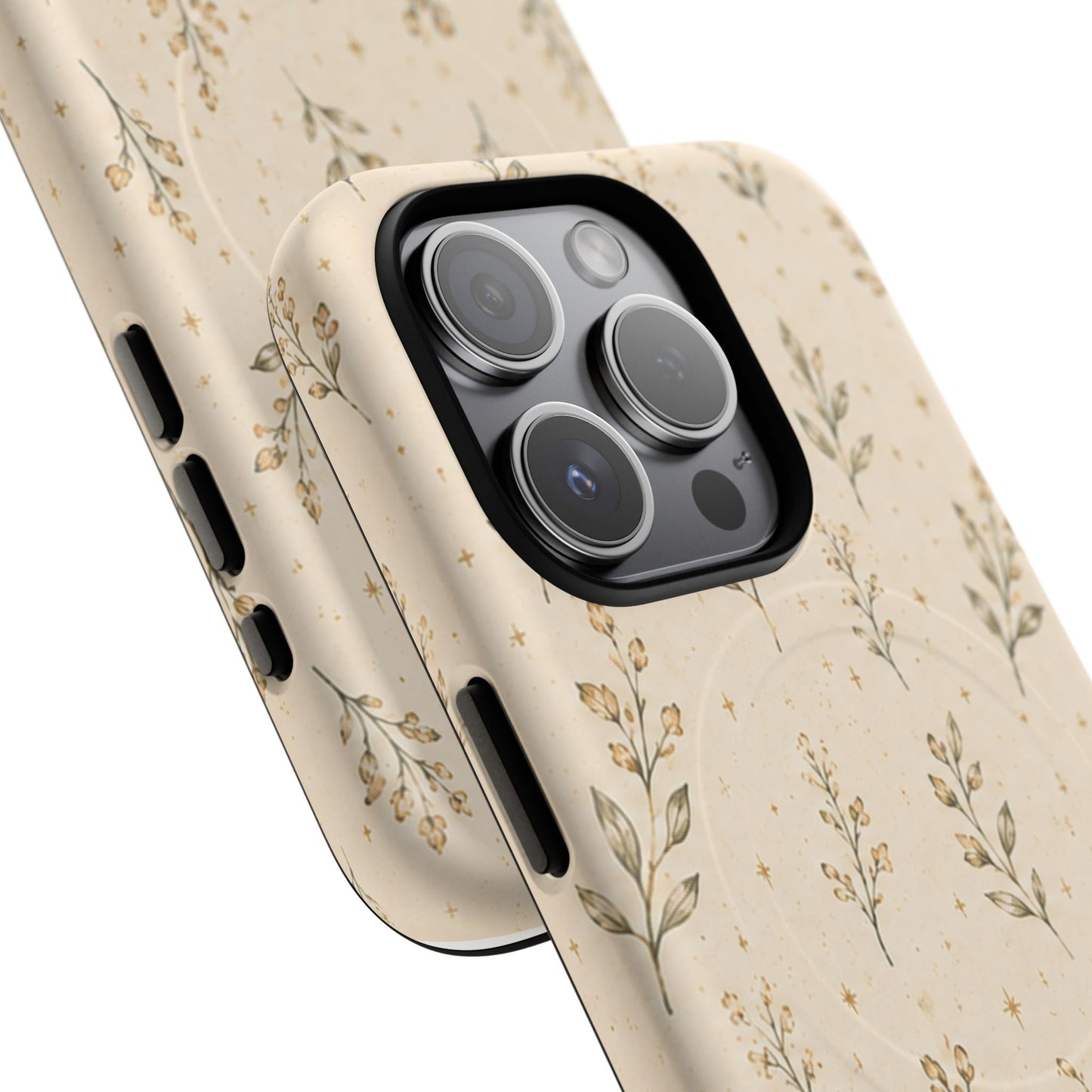 Floral Sprig Magnetic Protective Phone Case – Tough Dual-Layer Cover