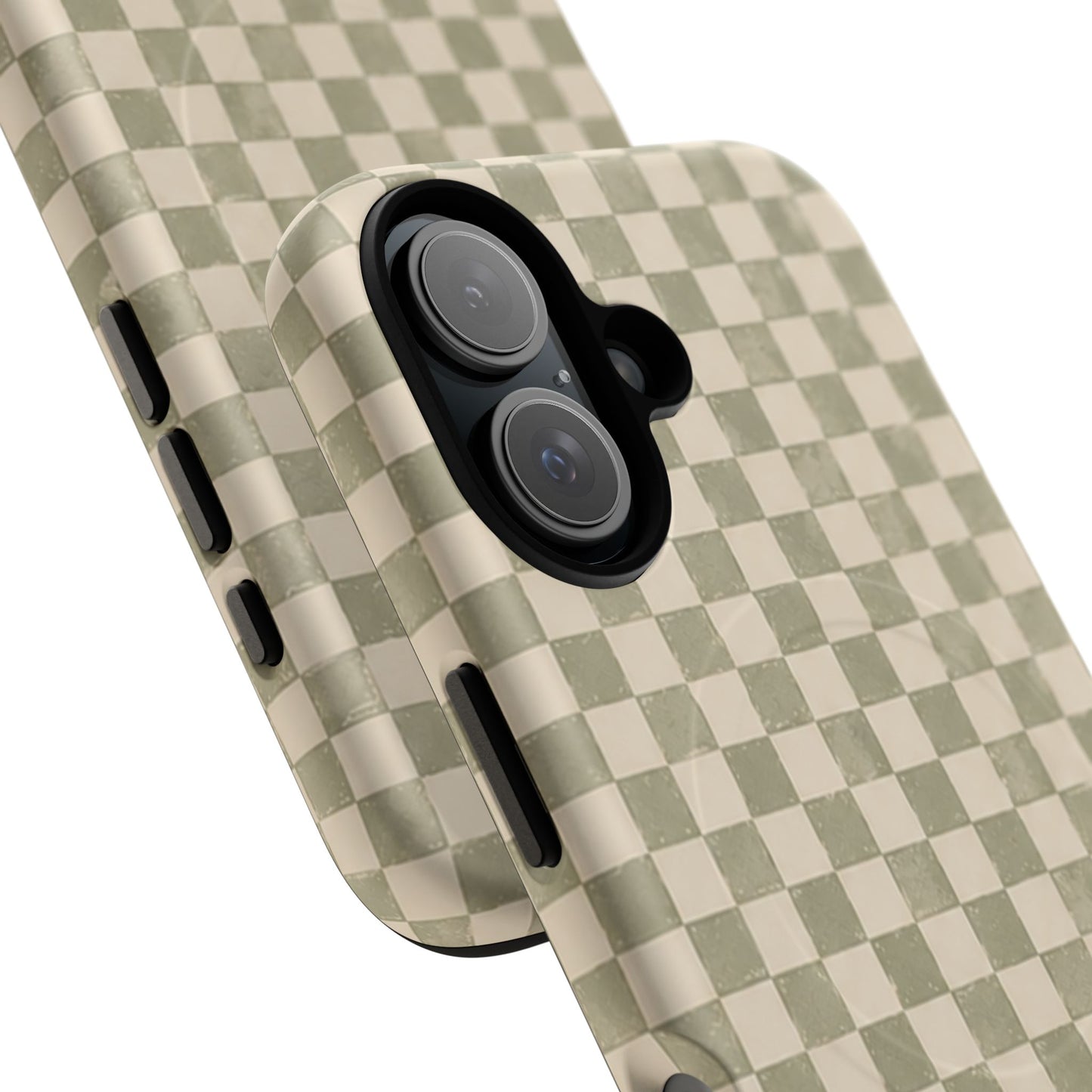 Sage Check Magnetic Protective Phone Case – Tough Dual-Layer Cover
