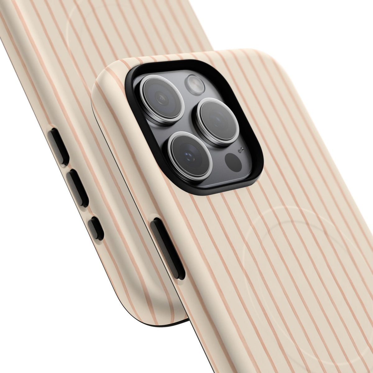 Soft Blush Lines Magnetic Protective Phone Case – Tough Dual-Layer Cover