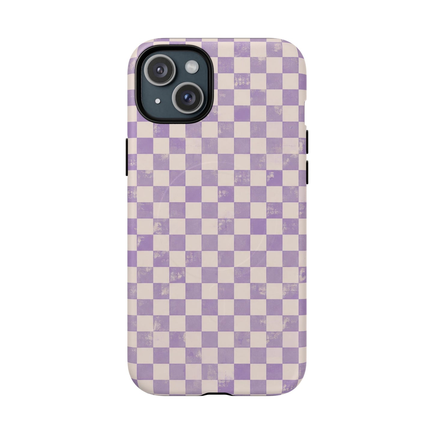Lavender Check Magnetic Protective Phone Case – Tough Dual-Layer Cover