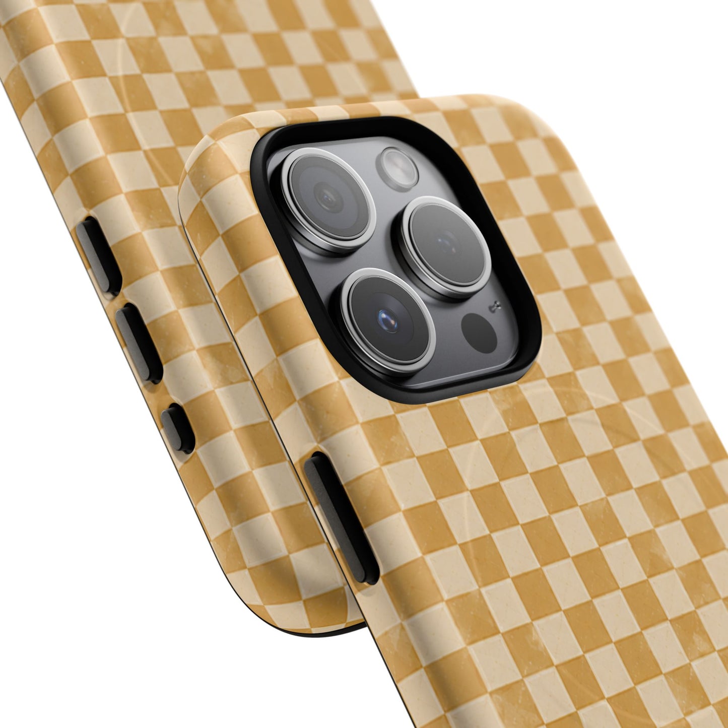 Golden Check Magnetic Protective Phone Case – Tough Dual-Layer Cover