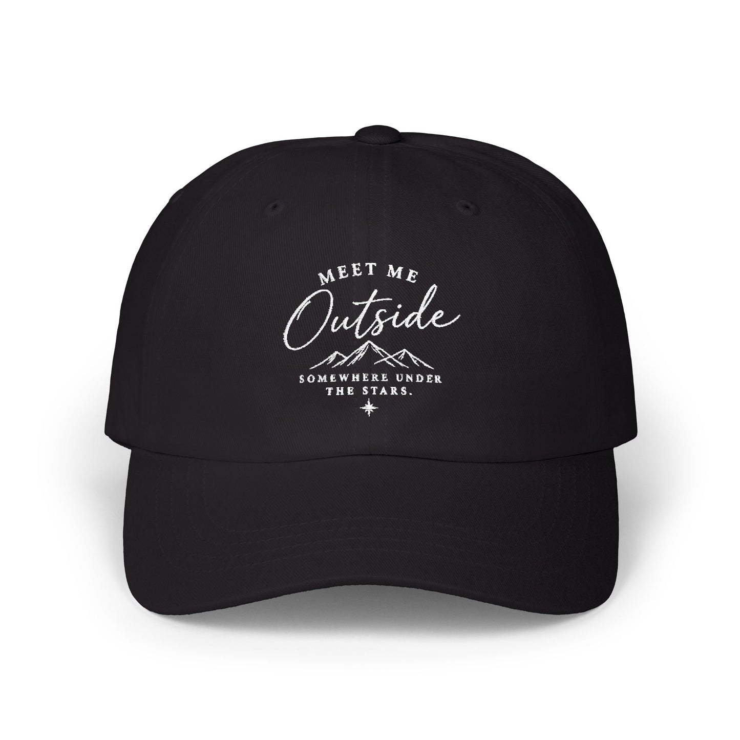 Meet Me Outside Embroidered Dad Cap – Outdoor Adventure Hat