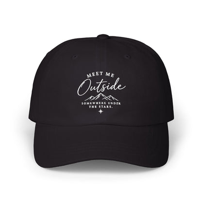 Meet Me Outside Embroidered Dad Cap – Outdoor Adventure Hat