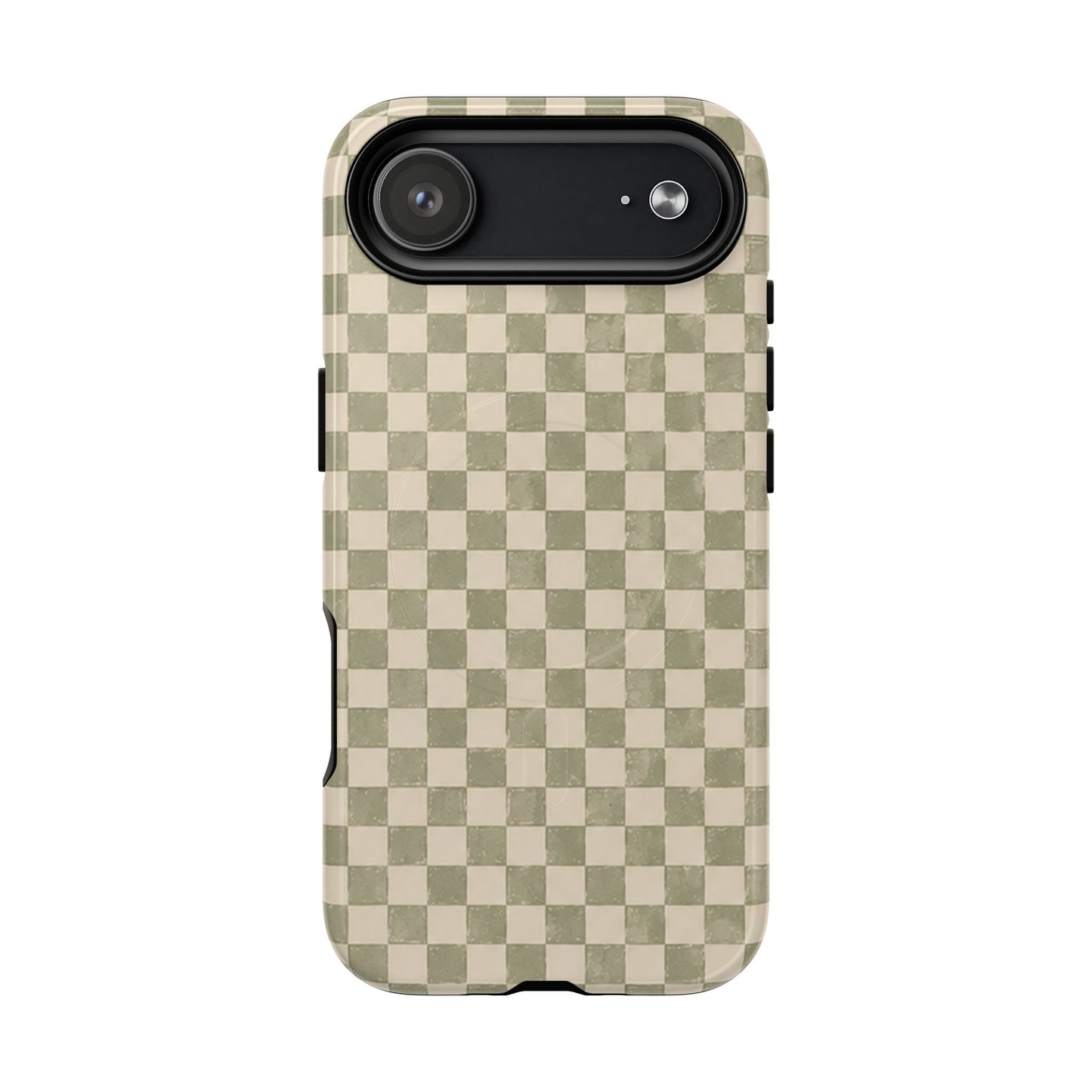 Sage Check Magnetic Protective Phone Case – Tough Dual-Layer Cover