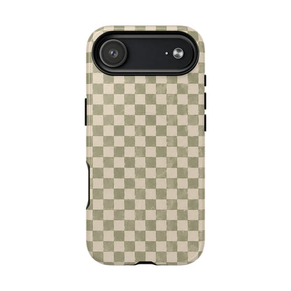 Sage Check Magnetic Protective Phone Case – Tough Dual-Layer Cover