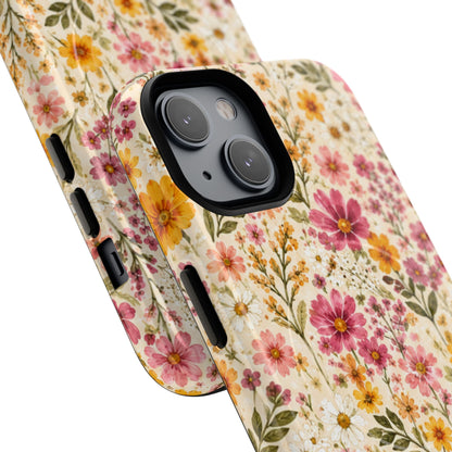 Wildflower Meadow Magnetic Protective Phone Case – Tough Dual-Layer Cover