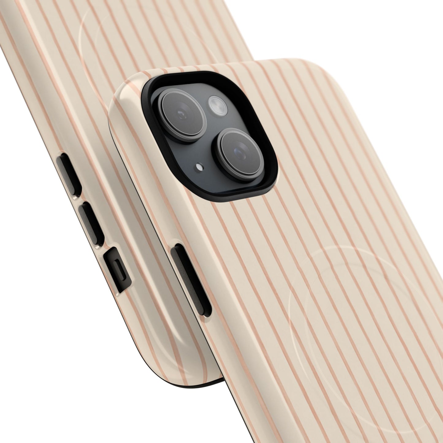 Soft Blush Lines Magnetic Protective Phone Case – Tough Dual-Layer Cover