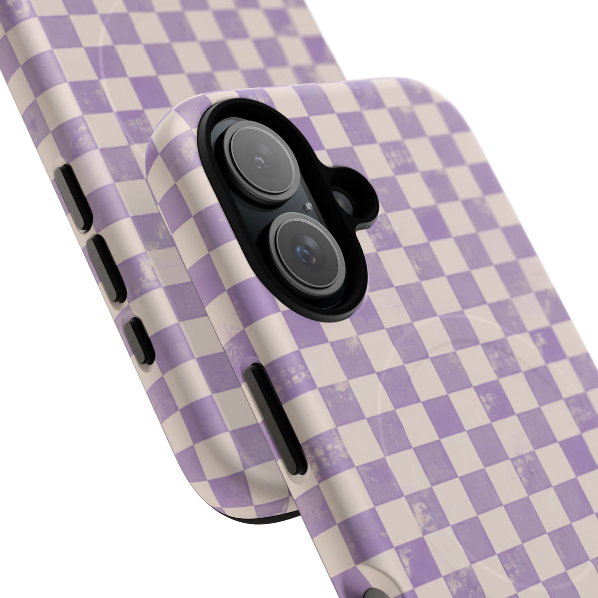 Lavender Check Magnetic Protective Phone Case – Tough Dual-Layer Cover