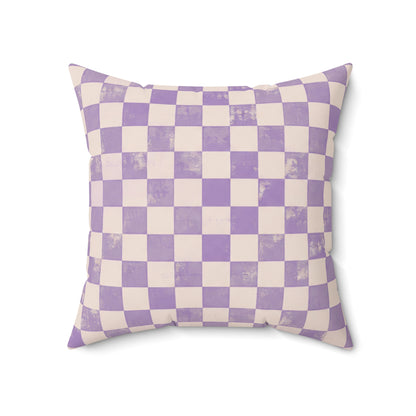 Lavender Check Pillow - Purple Checkerboard Throw Pillow - Pastel Decorative Cushion - Retro Home Decor