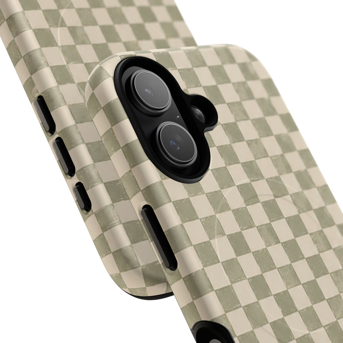Sage Check Magnetic Protective Phone Case – Tough Dual-Layer Cover