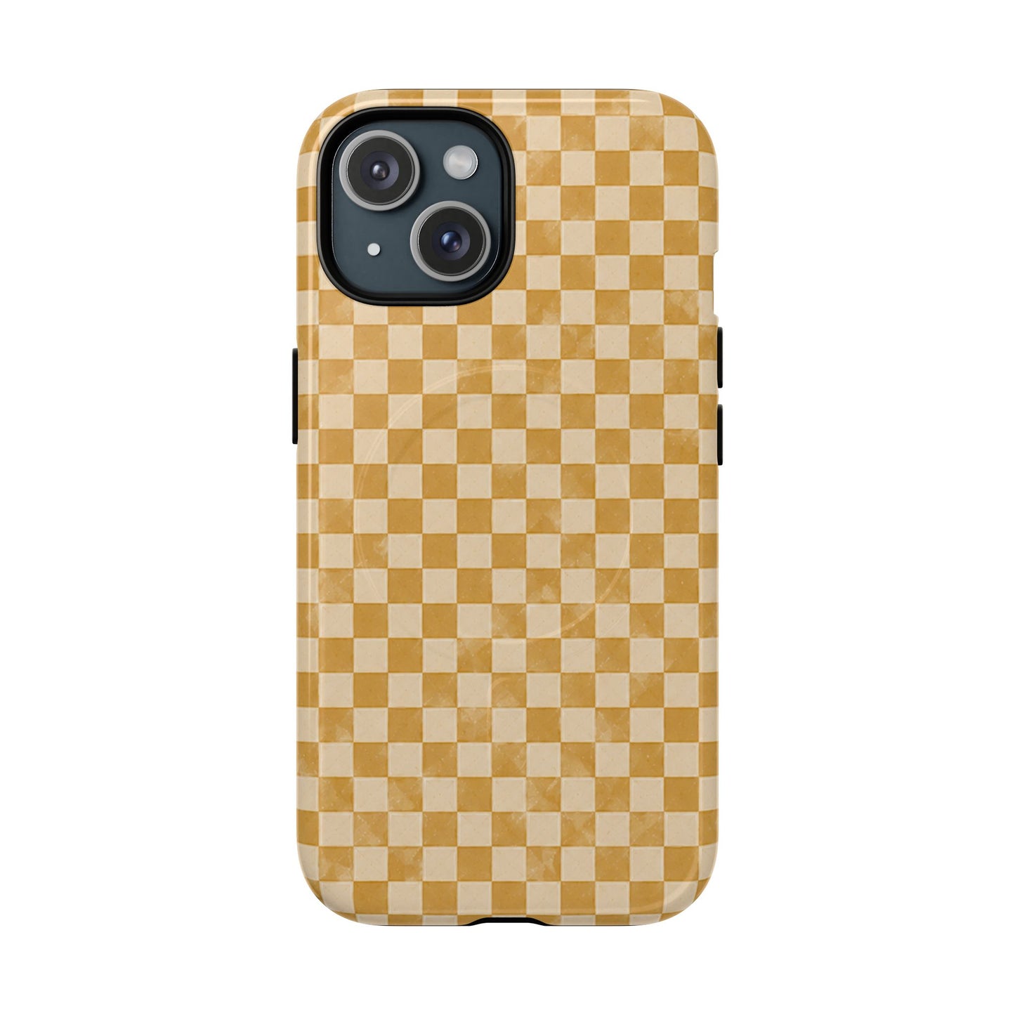 Golden Check Magnetic Protective Phone Case – Tough Dual-Layer Cover