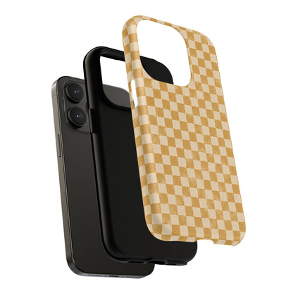 Golden Check Magnetic Protective Phone Case – Tough Dual-Layer Cover
