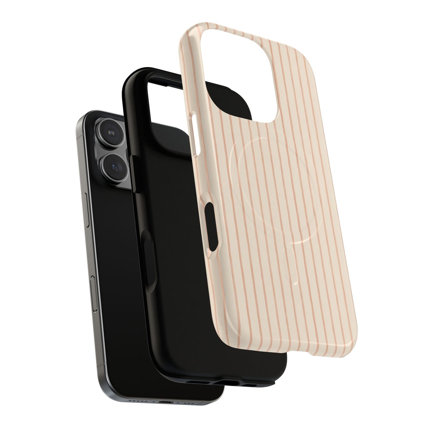 Soft Blush Lines Magnetic Protective Phone Case – Tough Dual-Layer Cover