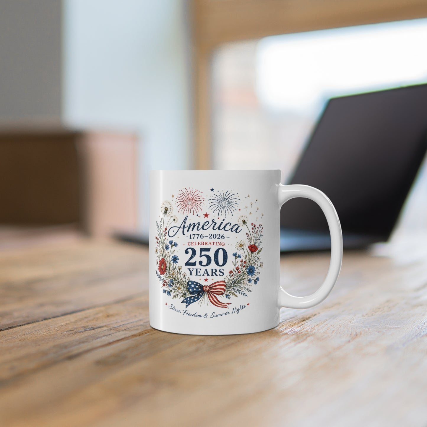 America 250 Mug USA 250 Years of Freedom Mug Liberty Floral Mug