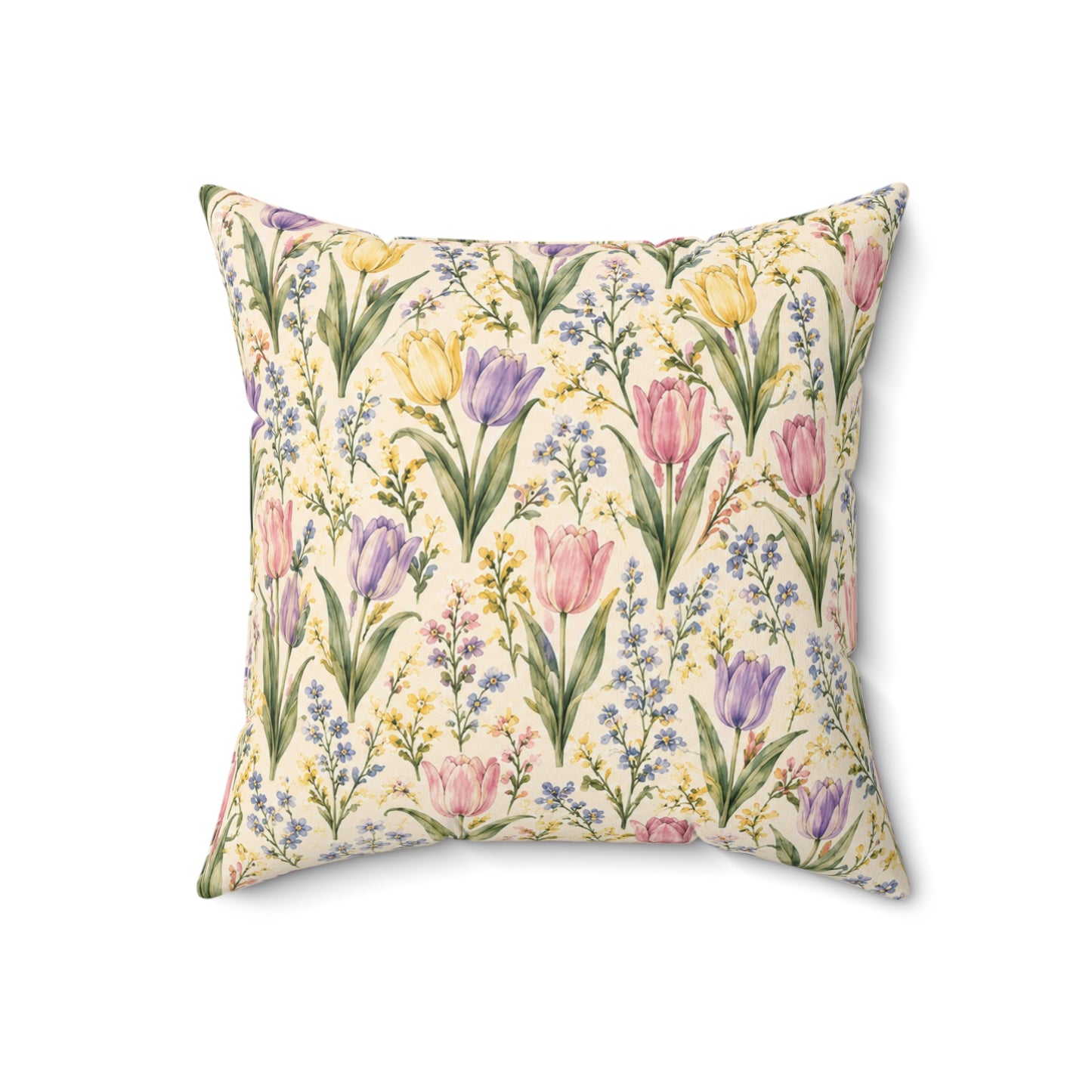 Tulip Whispers Pillow - Pastel Tulip Throw Pillow - Floral Decorative Cushion - Cottage Garden Decor