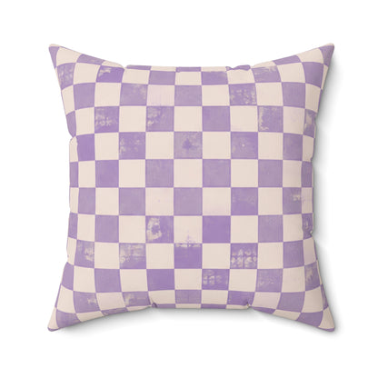 Lavender Check Pillow - Purple Checkerboard Throw Pillow - Pastel Decorative Cushion - Retro Home Decor