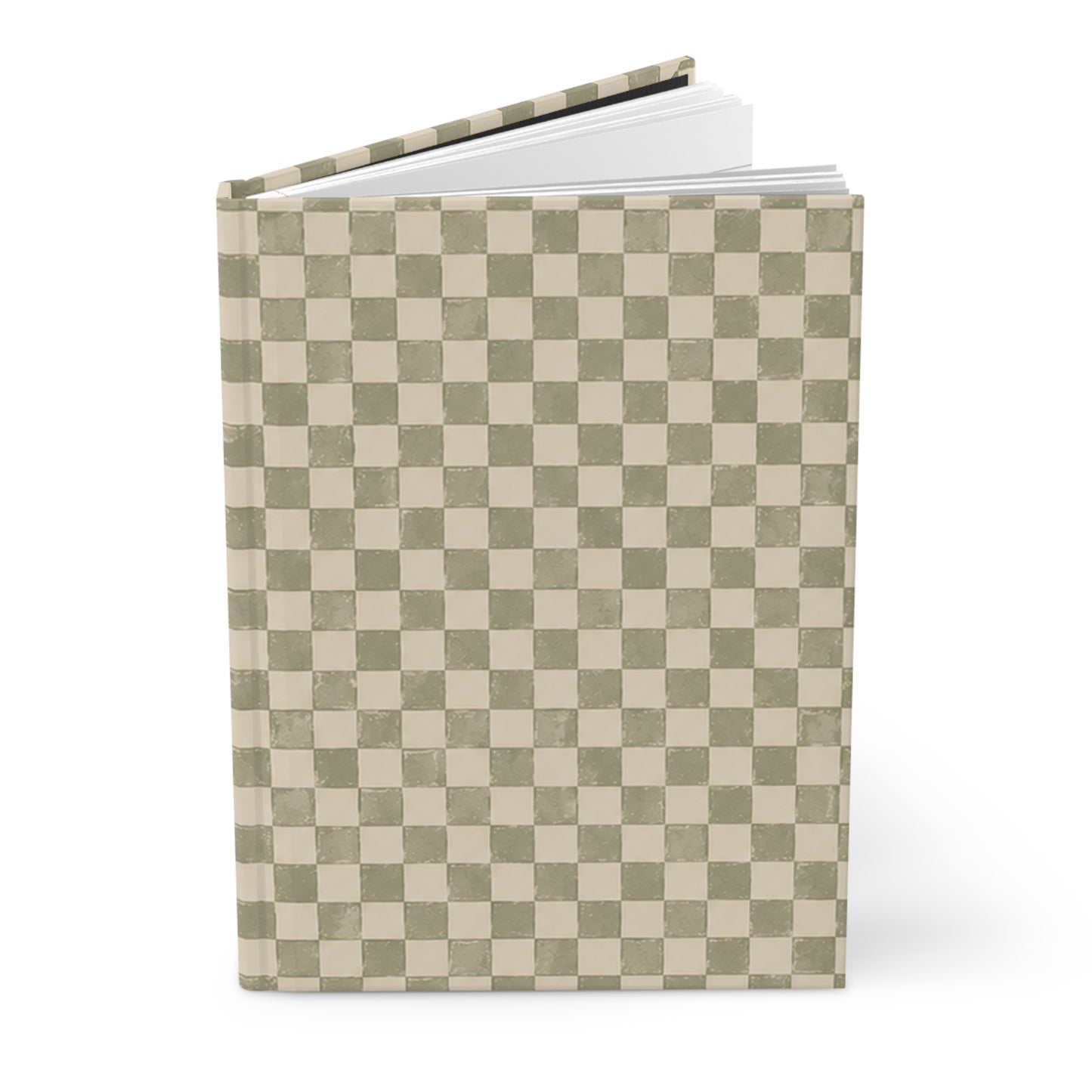 Sage Check Hardcover Journal – Lined Checkerboard Notebook