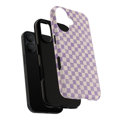 Lavender Check Magnetic Protective Phone Case – Tough Dual-Layer Cover