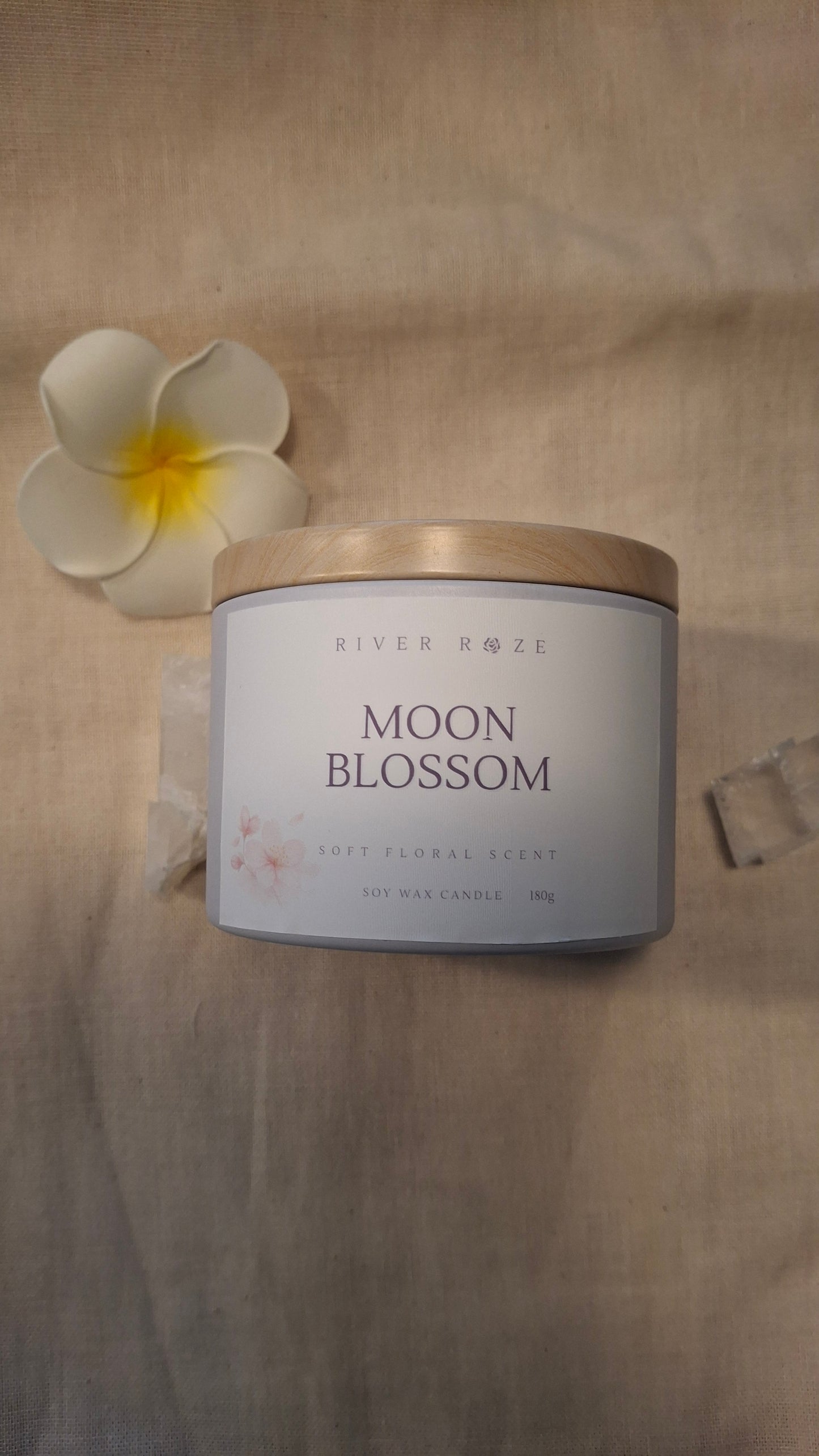 Moon Blossom Candle, Soft Sakura Scent, Soy Wax, 180g