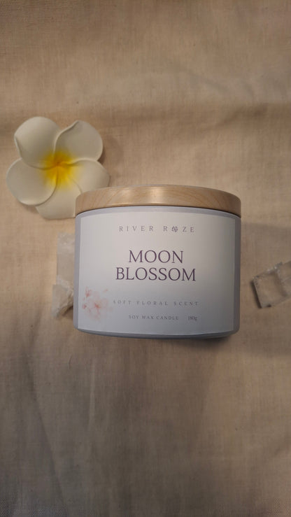 Moon Blossom Candle, Soft Sakura Scent, Soy Wax, 180g