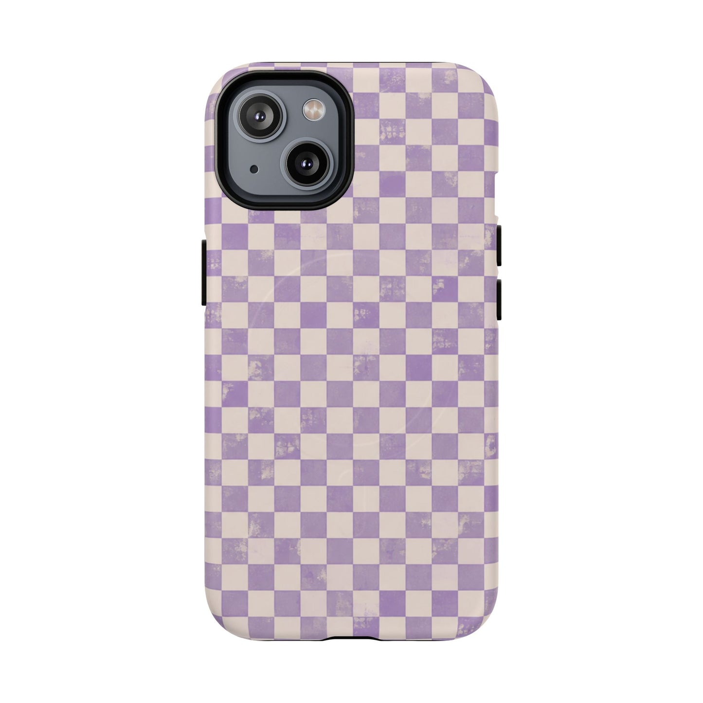 Lavender Check Magnetic Protective Phone Case – Tough Dual-Layer Cover