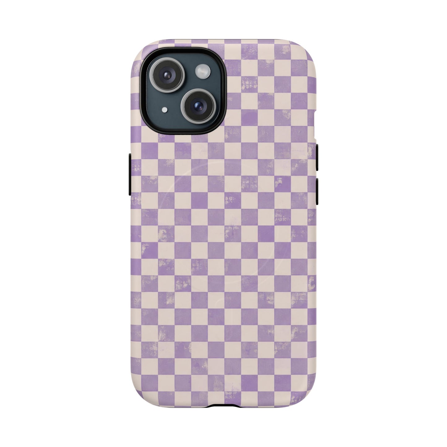 Lavender Check Magnetic Protective Phone Case – Tough Dual-Layer Cover