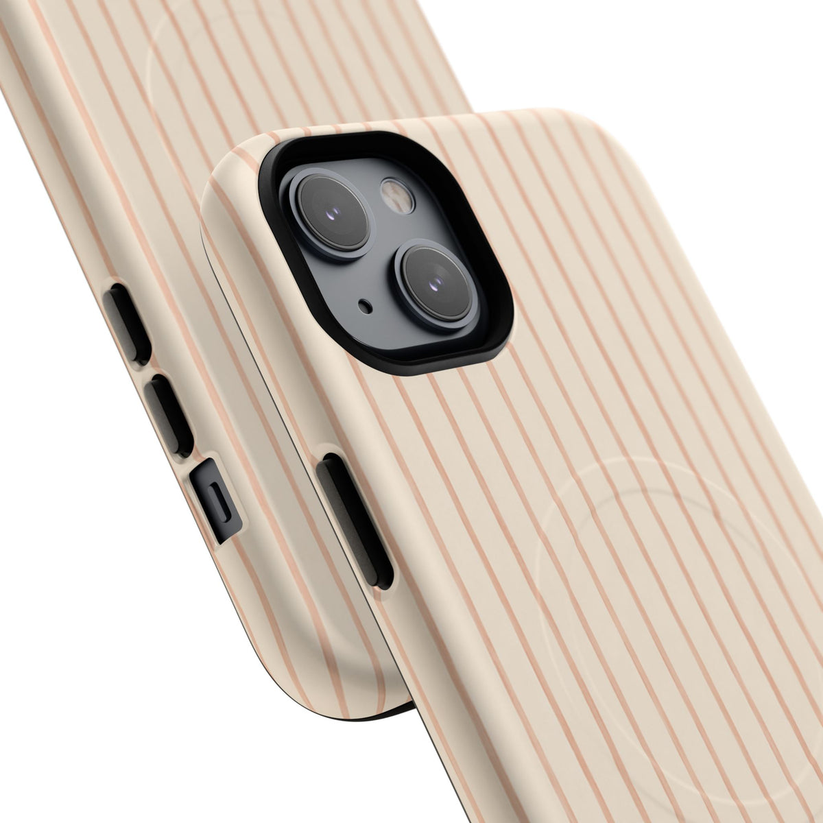 Soft Blush Lines Magnetic Protective Phone Case – Tough Dual-Layer Cover