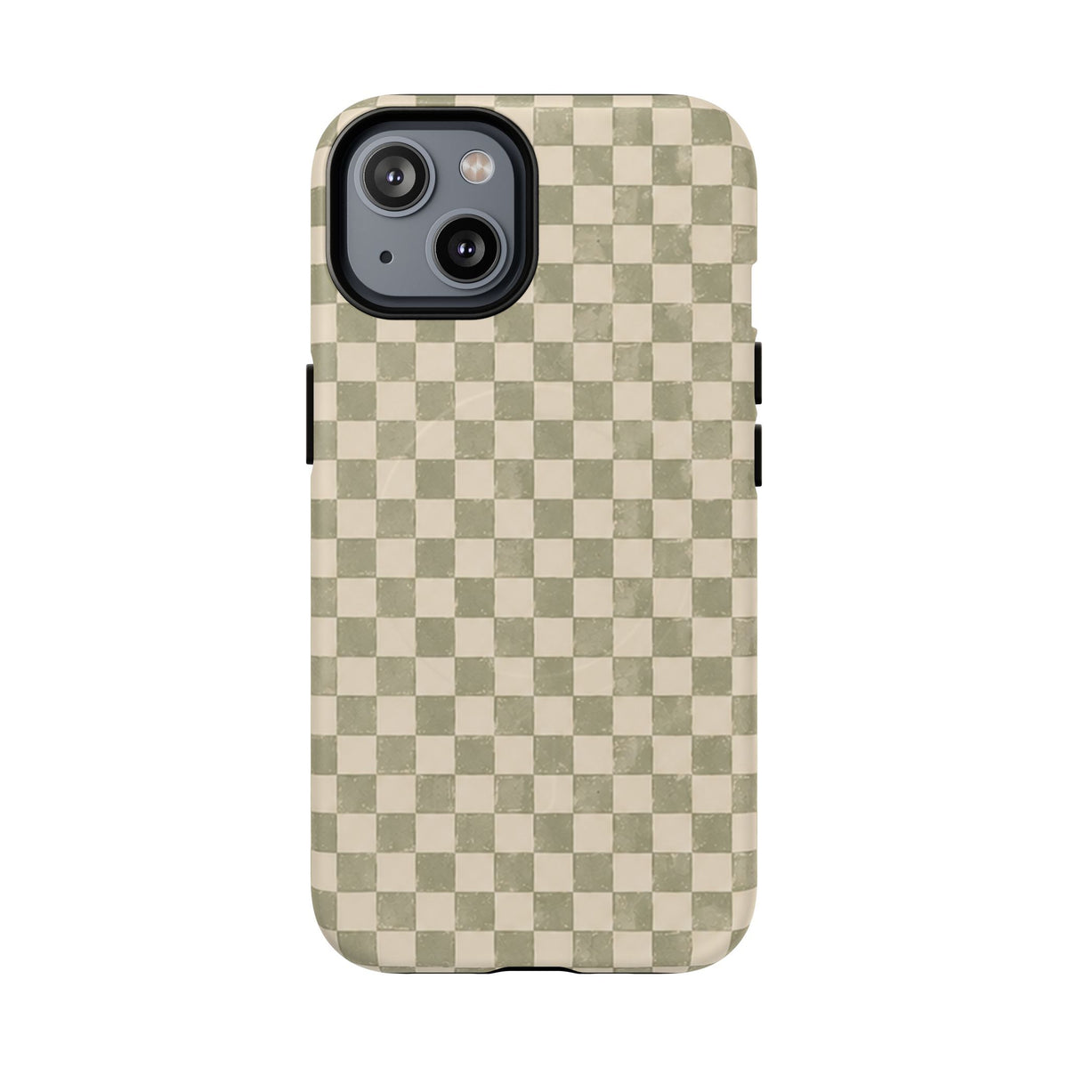 Sage Check Magnetic Protective Phone Case – Tough Dual-Layer Cover
