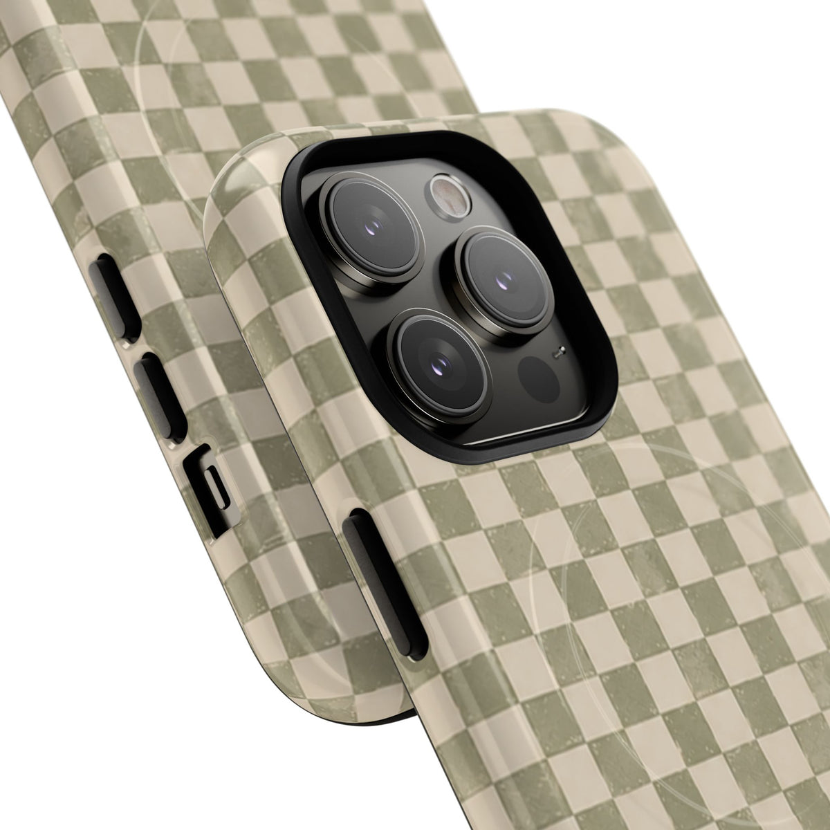 Sage Check Magnetic Protective Phone Case – Tough Dual-Layer Cover