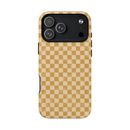 Golden Check Magnetic Protective Phone Case – Tough Dual-Layer Cover