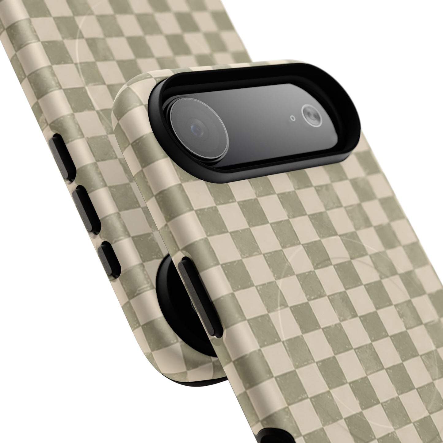 Sage Check Magnetic Protective Phone Case – Tough Dual-Layer Cover