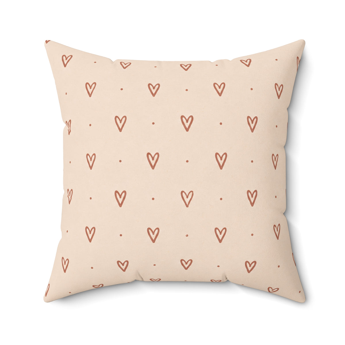 Little Sweet Hearts Pillow - Blush Heart Throw Pillow - Cute Decorative Cushion - Neutral Bedroom Decor