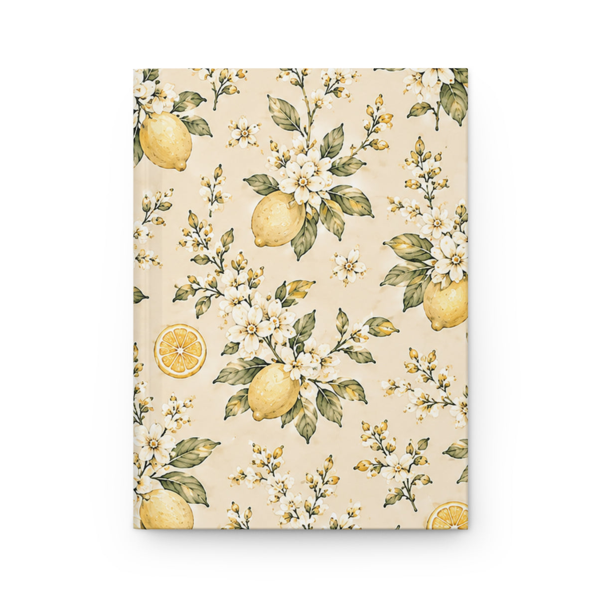 Limonella Garden Hardcover Journal – Lined Lemon Floral Notebook
