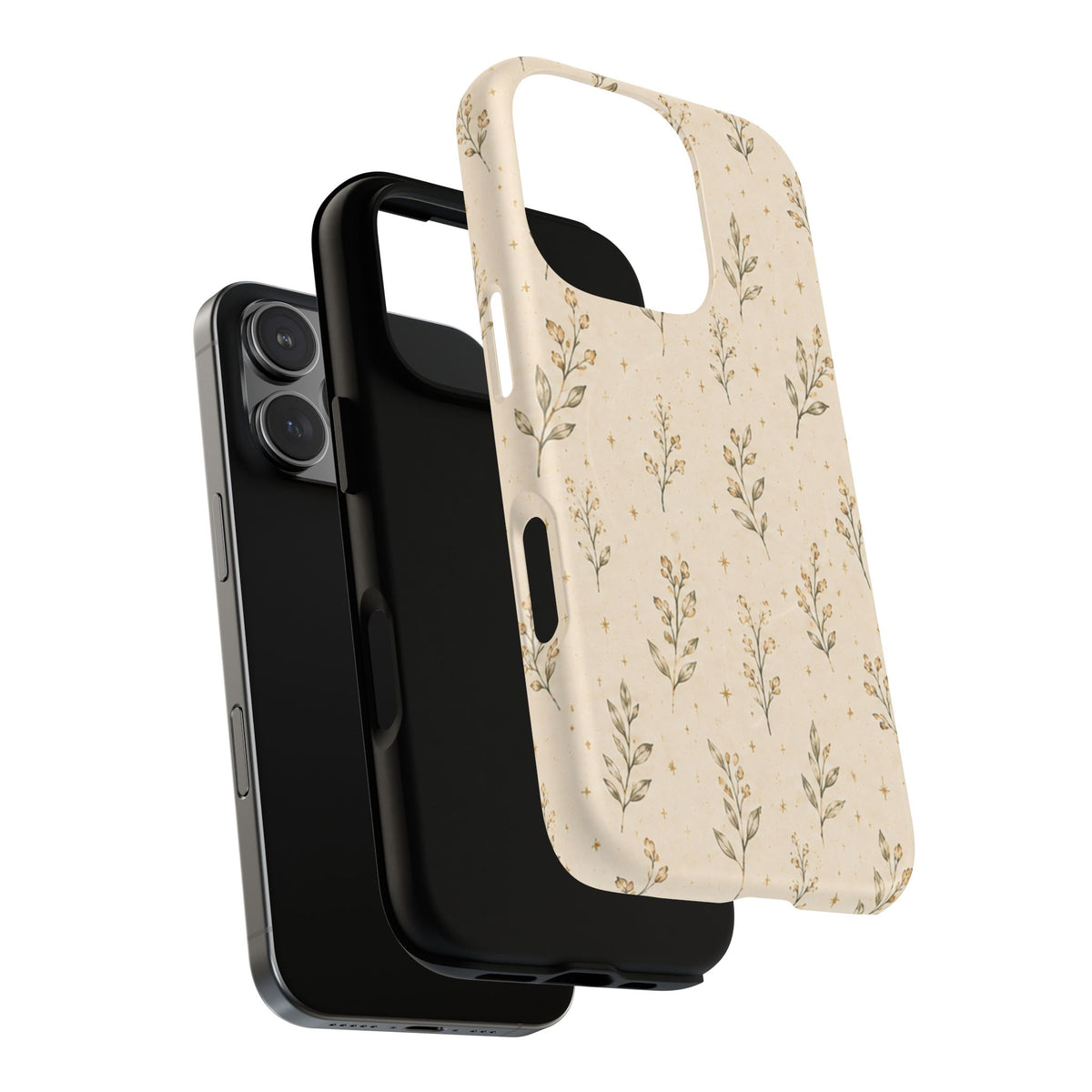 Floral Sprig Magnetic Protective Phone Case – Tough Dual-Layer Cover