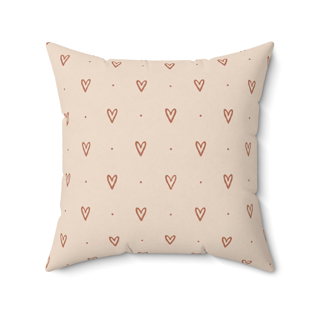 Little Sweet Hearts Pillow - Blush Heart Throw Pillow - Cute Decorative Cushion - Neutral Bedroom Decor