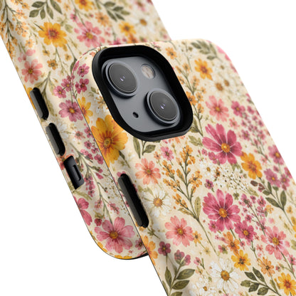 Wildflower Meadow Magnetic Protective Phone Case – Tough Dual-Layer Cover